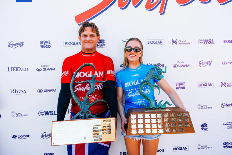 Alyssa Spencer y Alister Reginato ganaron el Bioglan Newcastle SURFEST Presented by Bonsoy