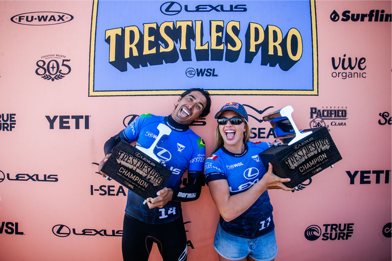 Erin Brooks y Miguel Pupo ganaron el Lexus Trestles Pro 2026